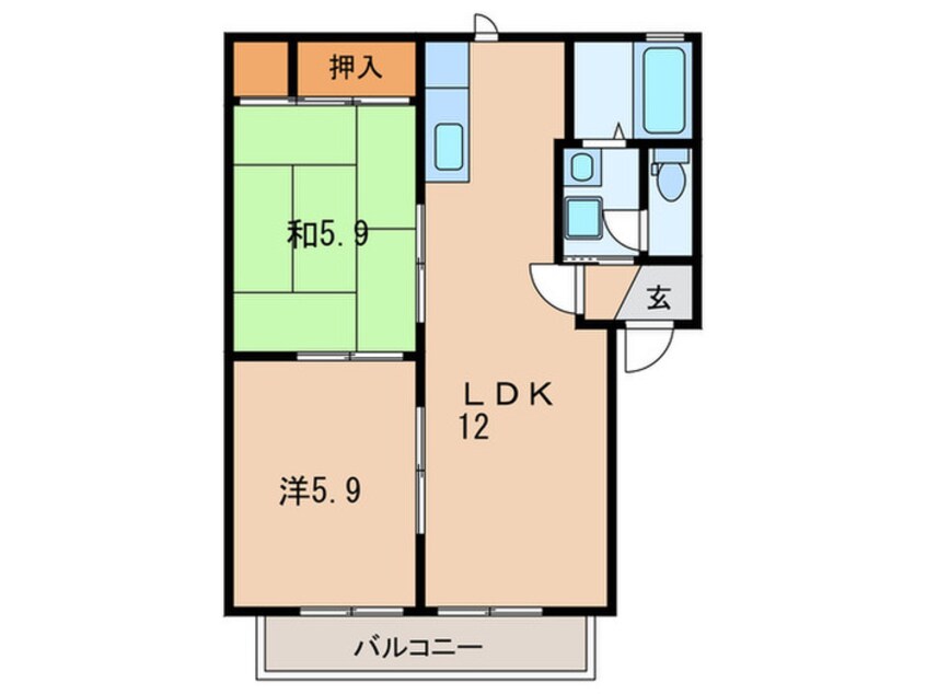 間取図 ラ・フォーレ河原