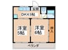 ハイツ三喜屋 2DKの間取り