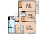 アリアムール 2LDKの間取り