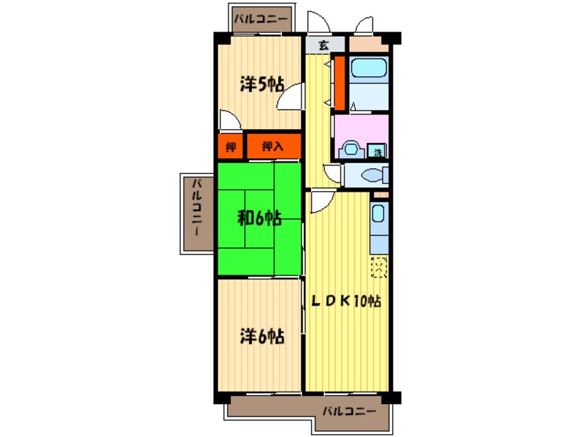 間取図 ｻﾆ-ｸﾚｽﾄ祥山