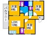 あかしあＮＯＲＴＨ 3LDKの間取り