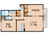 グレースメゾンＫＯＮＤＯ 2LDKの間取り