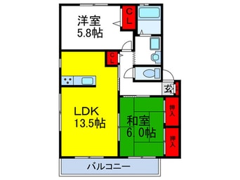 間取図 ファミ－ユ松が丘Ｂ棟