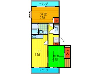 間取図 ヴィラヴェ－ルＢ棟