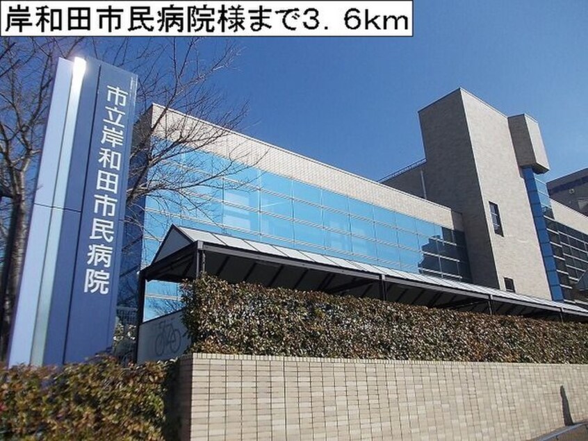 岸和田市民病院(役所)まで3600m カルム・コリ－ヌ