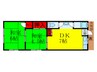 フジモトコーポ 2DKの間取り