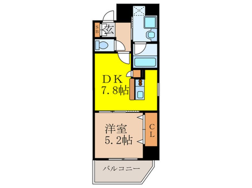 間取図 ｸﾘｽﾀﾙｸﾞﾗﾝﾂ新大阪（602）