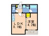 フォルス御崎 1LDKの間取り