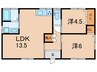 西岡２号貸家 2LDKの間取り