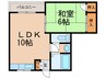南豊中シンワハイツ 1LDKの間取り