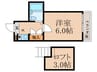 シネマ御陵 1Kの間取り