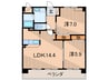 レジデンス口酒井 2LDKの間取り