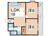 マンションサンパール 2LDKの間取り