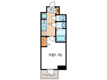 間取図 ﾌﾟﾚｻﾝｽ新町ｳｨｽﾞｼﾞｮｲ（1203）