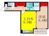 ベルリッジ岸辺A 1LDKの間取り