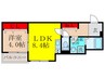 ベルリッジ岸辺A 1LDKの間取り