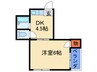 アワ－ハウス磯路 1DKの間取り