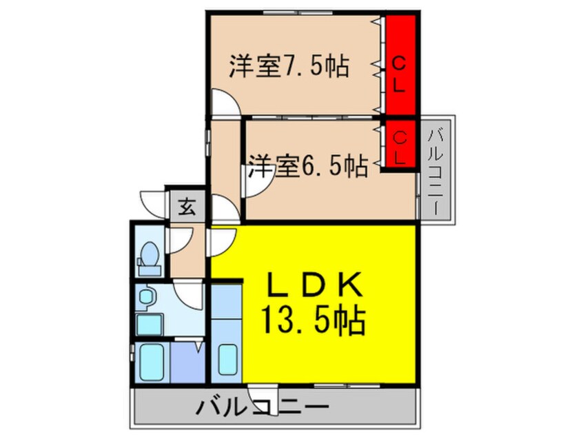 間取図 サニ－サイド・ベテル