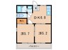 ルナメイト 2DKの間取り