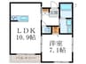 シャーメゾン紫竹 1LDKの間取り