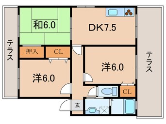 間取図 パセオクレ－ル１