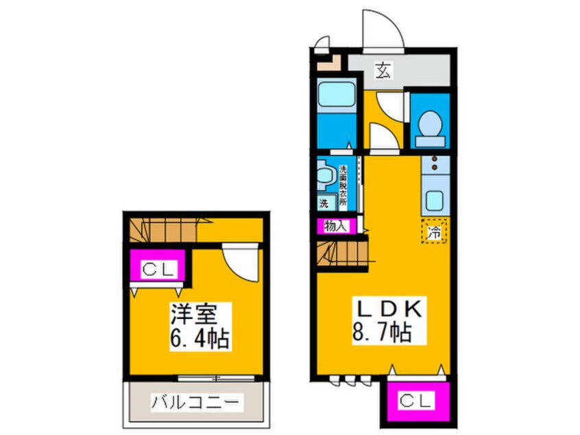 間取図 ﾌｼﾞﾊﾟﾚｽｻﾝ