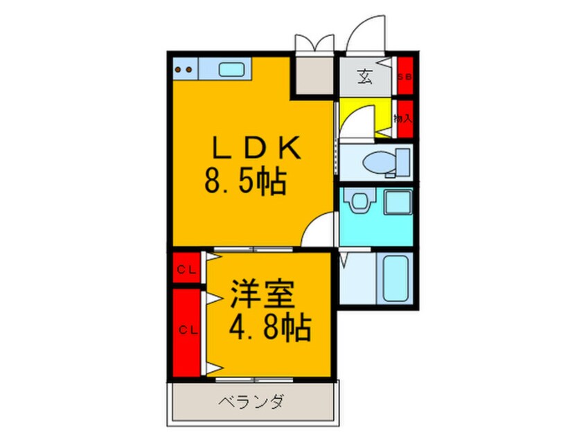 間取図 D.alivio諸福