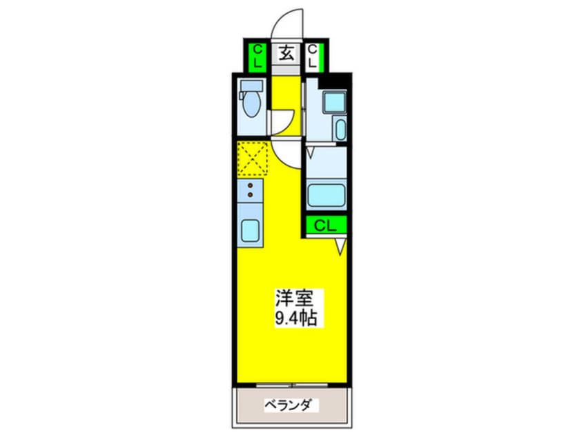 間取図 ﾒﾙﾃﾞｨｱｸﾚｽﾄ難波ｿﾙﾃﾗｽ（702）
