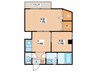 福田マンション 2Kの間取り