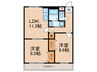 ハイツ西町 2LDKの間取り