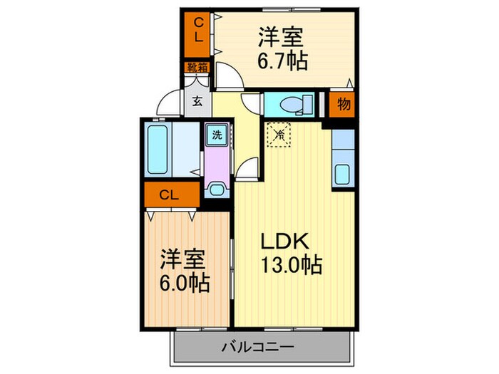 間取り図 セジュ－ルハピネスＣ棟