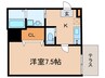 ビエノス京都花園 1Kの間取り