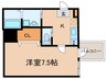 ビエノス京都花園 1Kの間取り