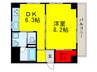 シェ・トルワ・コリーヌ 1DKの間取り