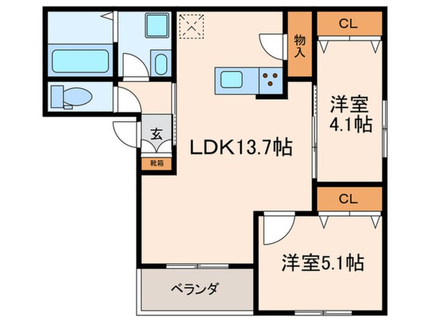 間取図 仮)Ｖａｎｔａｇｅ塚口Ⅰ