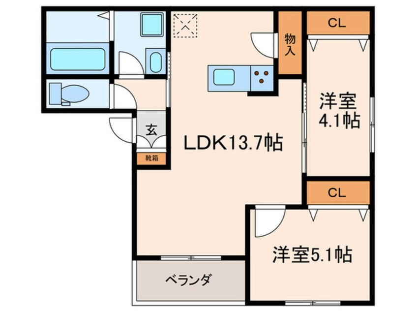 間取図 仮)Ｖａｎｔａｇｅ塚口Ⅰ