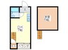野江ﾊｲﾂ 1DKの間取り