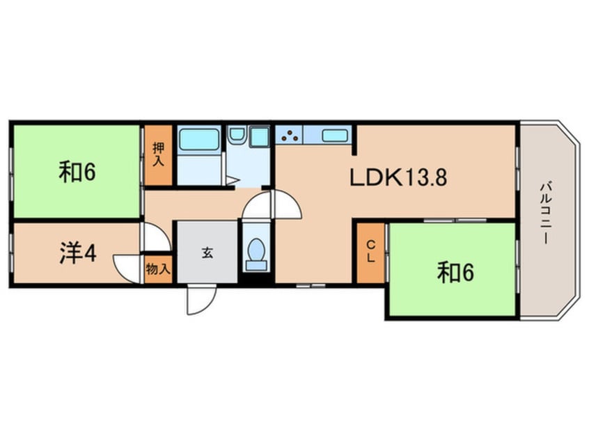 間取図 コープ野村伊丹昆陽A棟（404）