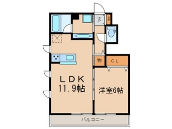 間取図 エーデルハイム南端