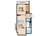Avenir旭ヶ丘 1LDKの間取り