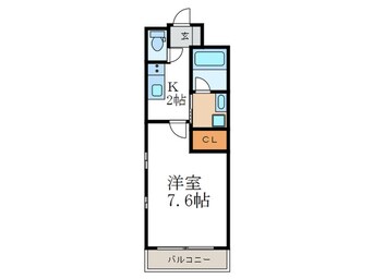 間取図 ﾍﾞﾗｼﾞｵ京都西院ｳｴｽﾄｼﾃｨ(504)