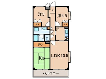 間取図 フォンテ－ヌ御影山手