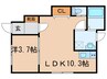 ウグイスコート 1LDKの間取り