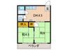 松芭ハイツ 2DKの間取り
