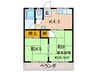 松芭ハイツ 2Kの間取り