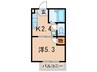 ソレイユ綾羽 1Kの間取り