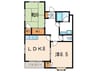 メルベーユ本山 2LDKの間取り