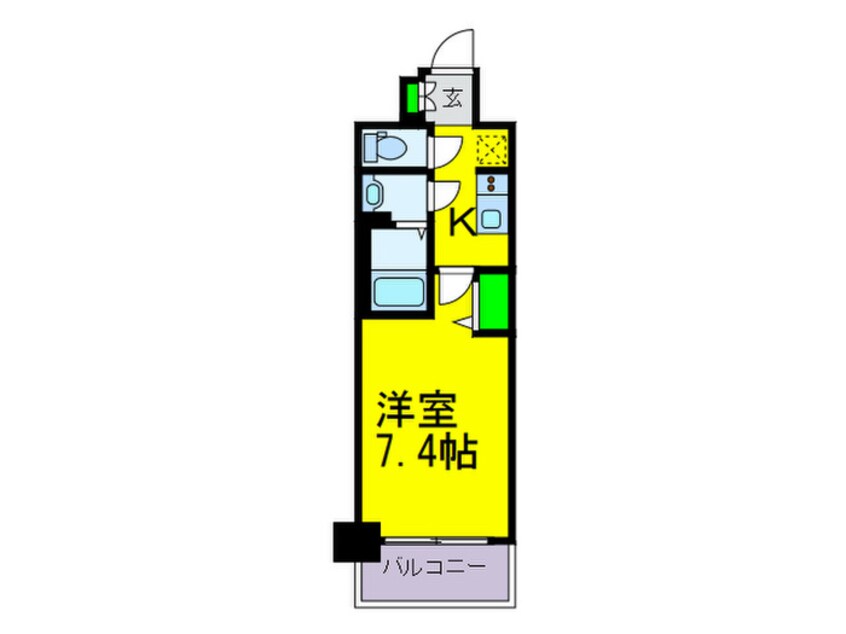 間取図 ﾌｧｽﾃｰﾄ難波ｸﾞﾗﾝﾌﾟﾘ(1103)