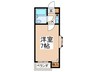 ヴィラ桃山台 1Kの間取り