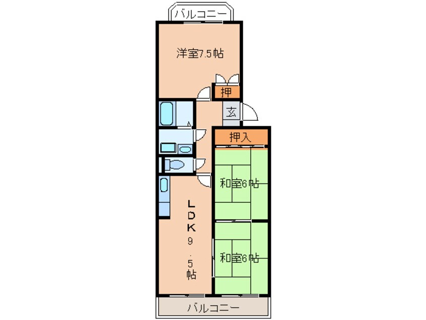 間取図 ロイヤルハイツ登美の里